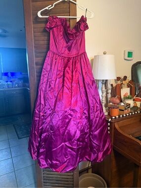 Vintage gunne sax prom dress magenta strapless gown size 7 EUC 80s